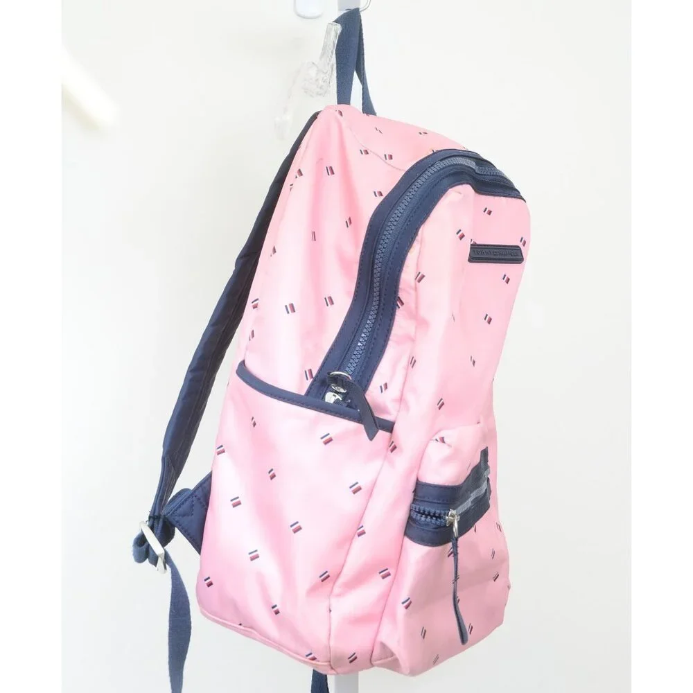 Tommy Hilfiger Pink Portland‎ Navy Blue Large Backpack Laptop Case School Bag